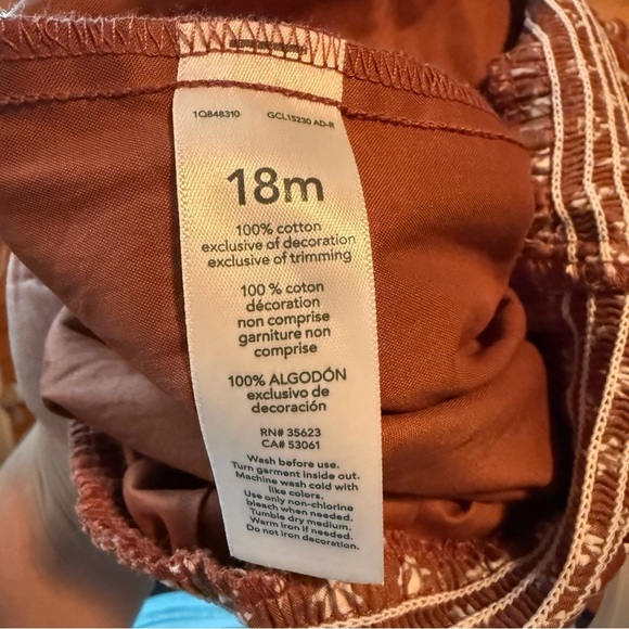 Carter's Girls 18 Months Brown Floral Print Smocked Top Sleeveless Summer Romper - Picture 5 of 5